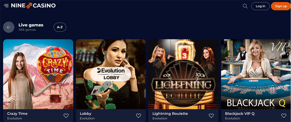 NineCasino Live Games